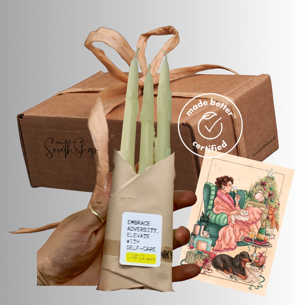 Holiday Beeswax Taper Set: Trees, Nutcrackers & Stockings Gift Set of 3