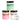 Three jars of sugar scrub with visible branding on a white background