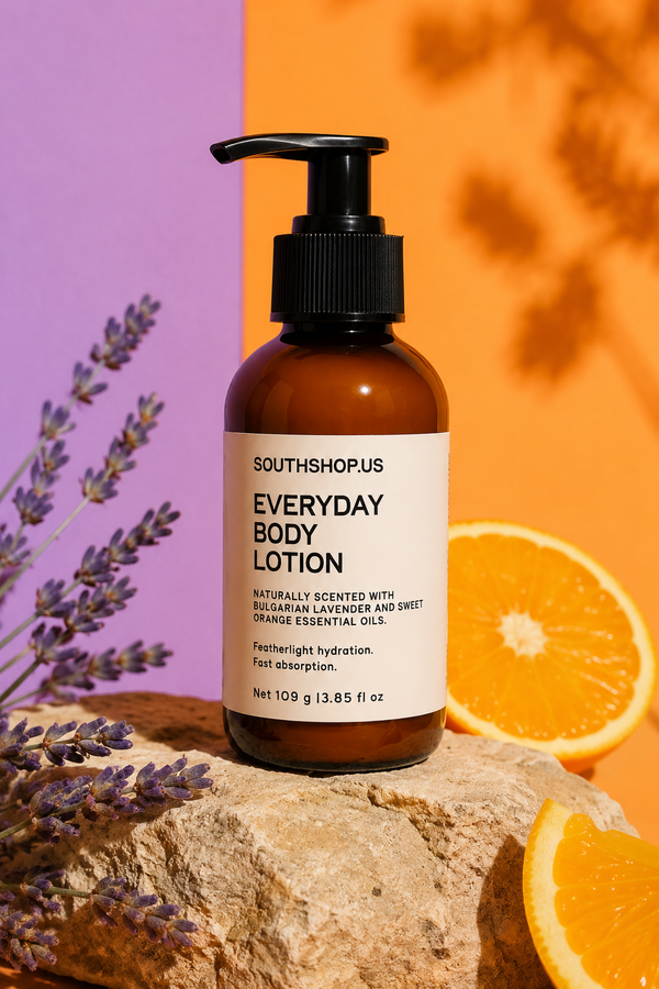 Everyday Body Lotion Scented with Bulgarian Lavender + Sweet Orange Essential Oils